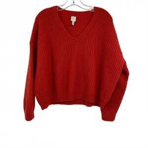 Elk Red Wool-Synthetic Pullover Sweater | Women’s Size 6